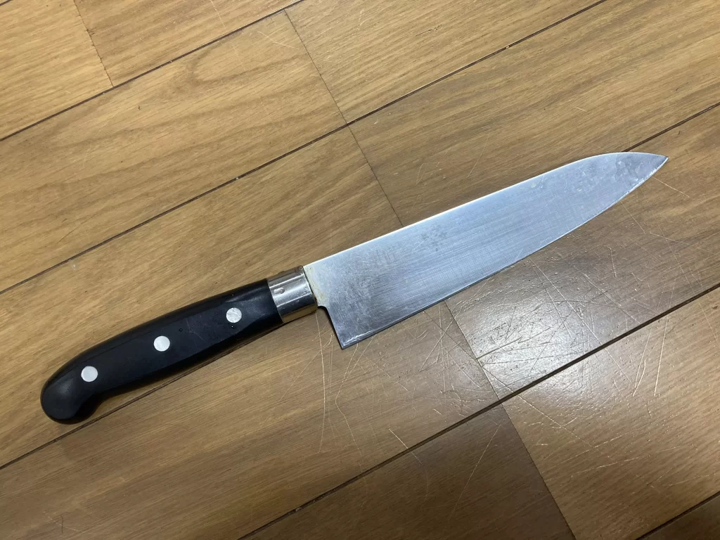 ダイソー300円包丁研ぎで研いだ包丁2