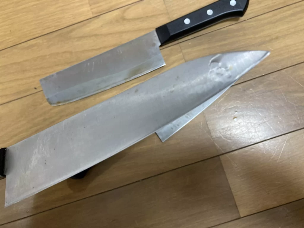 ダイソー300円包丁研ぎで研いだ包丁の刃