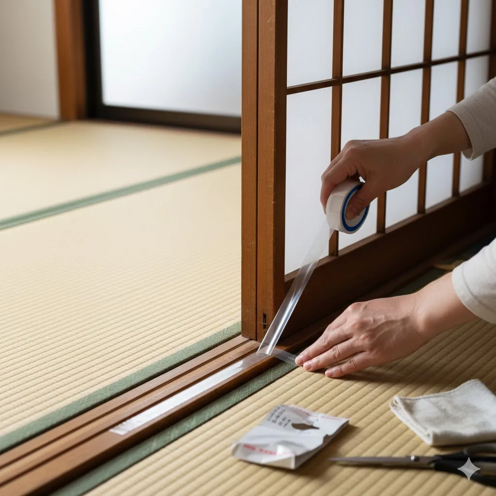 襖が激軽！ホームセンターの敷居すべりテープで悩み解決！