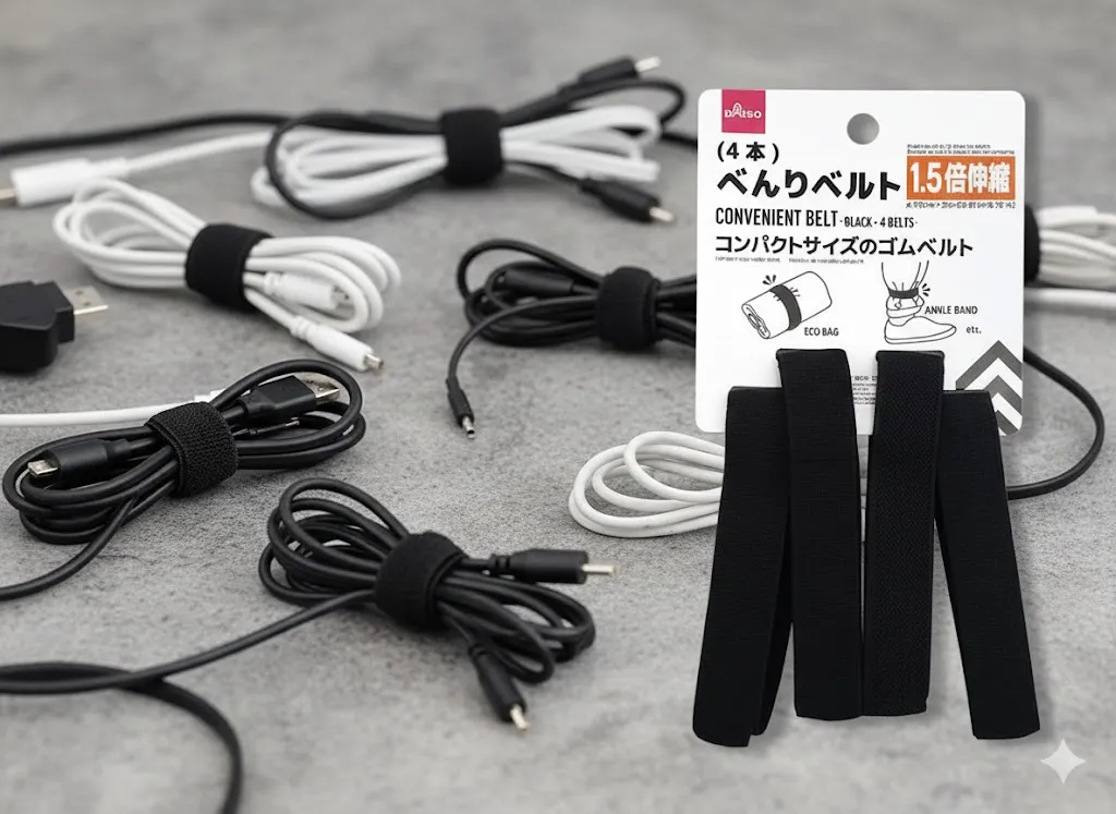 コードまとめる100均セリア！売り場はどこ？最強バンドとクリップ